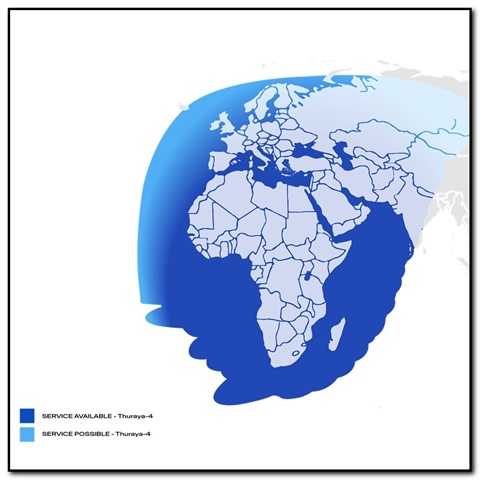 Thuraya 4 NGS Netzabdeckung